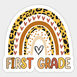 First Grade Leopard Pattern Back To School Sticker